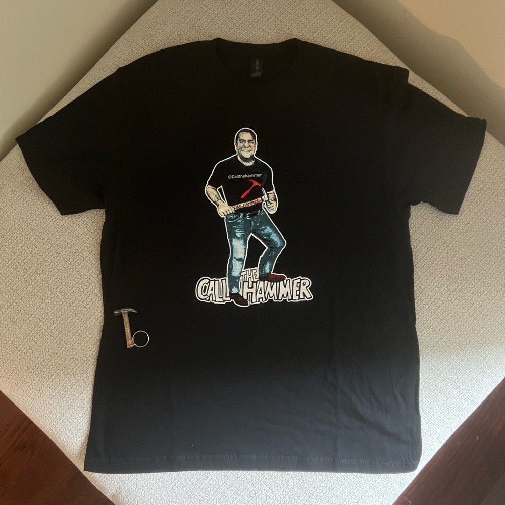 Men’s Large T-Shirt, The Hammer, keychain included